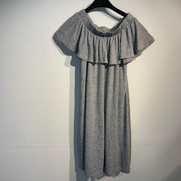 RACHEL Rachel Roy Off Shoulder Flounce Dress Grey Small. - Picture 6 of 12
